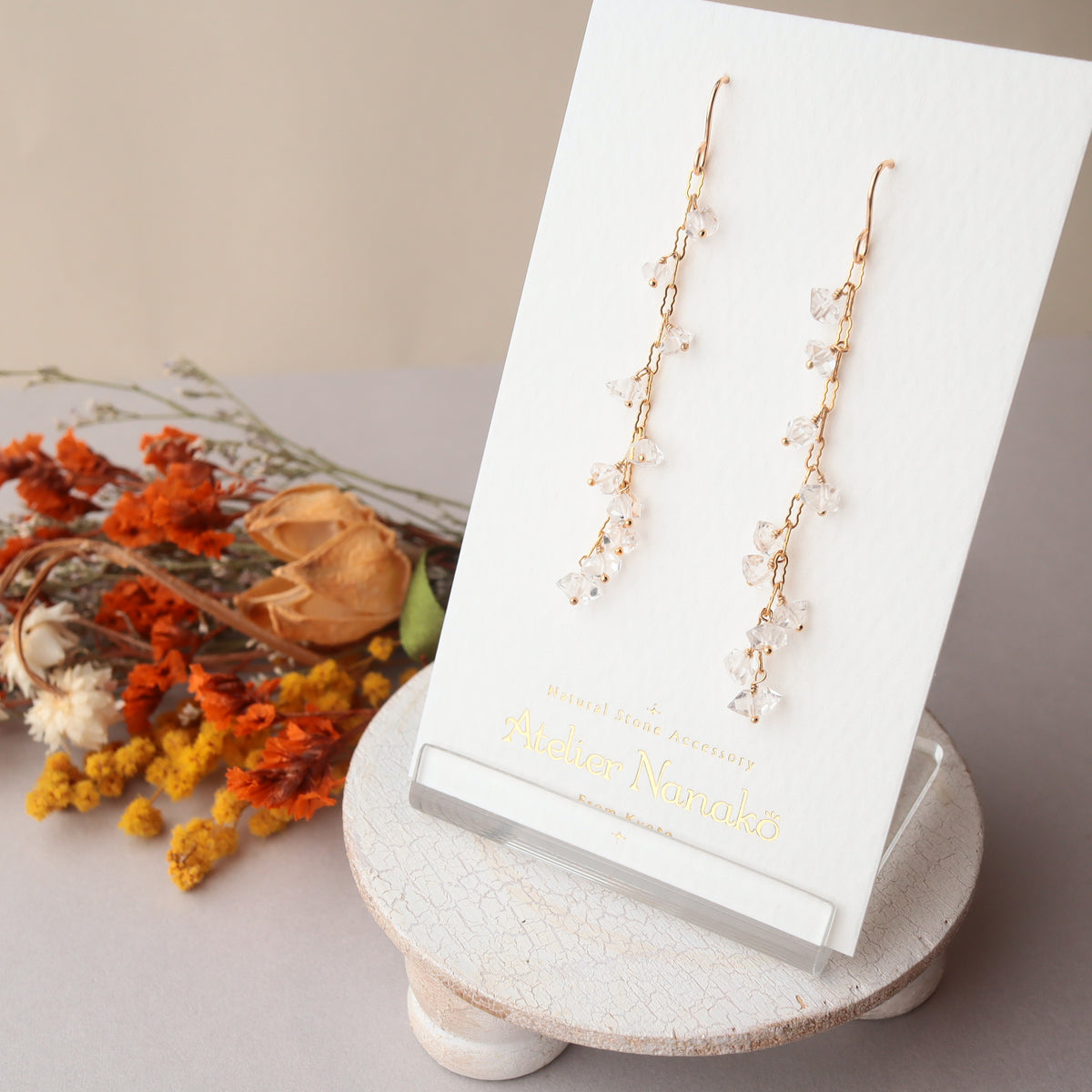 Small Double-point Quartz earrings