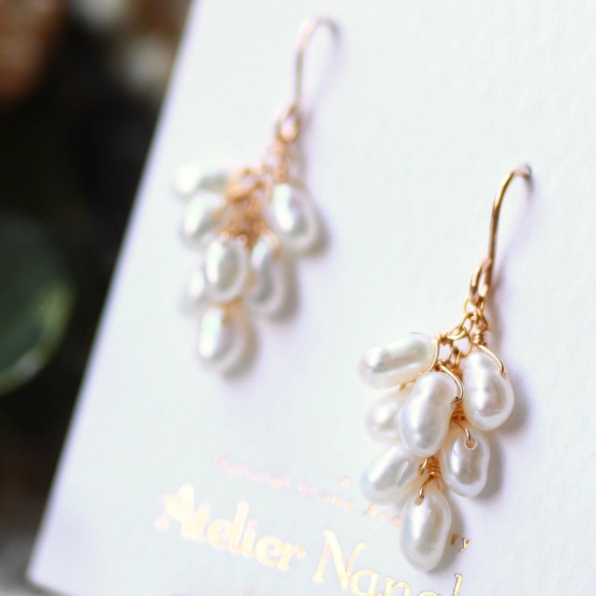 Freshwater Pearl Grape Earrings