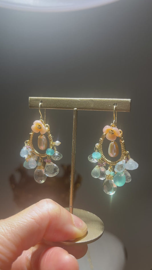 [Fragonard "Swing"] Freshwater pearl chandelier earrings